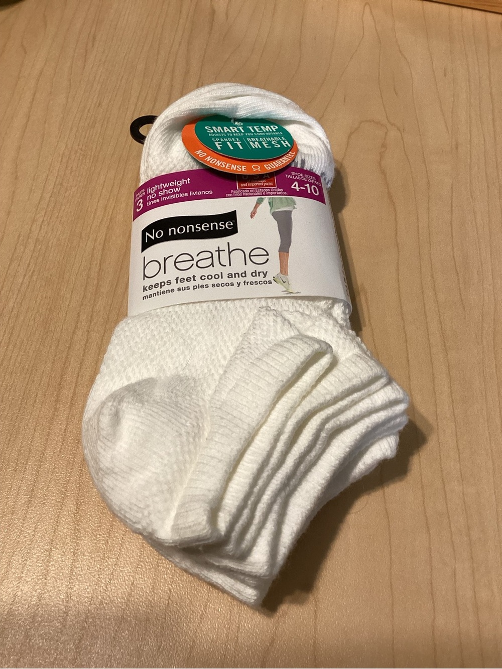 No Nonsense Breathe Women's Low-Cut Socks - White (3 Pair)